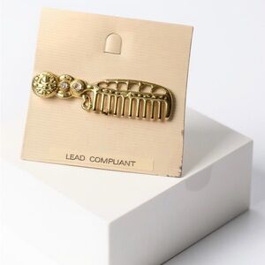 Elegant Gold Hair Comb Brooch